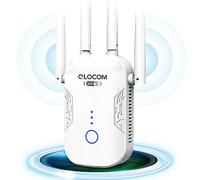QLOCOM 2025 Newest WiFi Booster Range Extender 1200Mbps WiFi Extender Booster Dual Band 5GHz & 2.4GHz Wireless Internet Booster/Hotspot with 2800 SQ,FT Wider Coverage, Broadband Extender, UK Plug