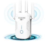 QLOCOM 2025 Newest WiFi Booster Range Extender 1200Mbps WiFi Extender Booster Dual Band 5GHz & 2.4GHz Wireless Internet Booster with 2800 SQ,FT Wider Coverage, Broadband Extender, UK Plug