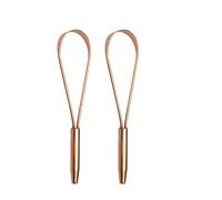 qLoop Copper Tongue Cleaner - Easy One Hand Use - Larger Surface Coverage - Ayurvedic Copper Health for Fresh Breath and Total Oral Hygiene (Set of 2)