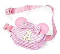 QLOVEA Birthday Gifts for Girls - Initial Belt Bag Fanny Pack Gifts For Toddler Girls Kids Personalized Daughter Gift, Pink, small, A