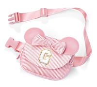 QLOVEA Birthday Gifts for Girls - Initial Belt Bag Fanny Pack Gifts For Toddler Teen Girls Kids Personalized Daughter Gift, Bean Pink, G
