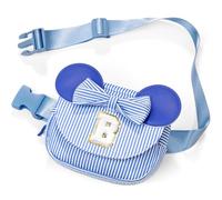 QLOVEA Birthday Gifts for Girls - Initial Waist Bag Fanny Pack Gifts for Toddlers Girls Kids Personalised Daughter Gift, blue, 8.07 x 1.96 x 5.51 inches, B