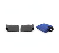 QLoztyse 1 Pair Footplates with Heel Loops Aluminum Alloy Footrest Pedals for Standard Wheelchairs and Footrest Pads Suitable for Elderly