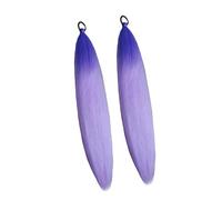 QLoztyse 2 Pieces Ponytail Long Straight Hairpiece Synthetic Texture Elastic Rope Easy to Use Suitable for Role Playing Halloween Cos, Gradient Purple