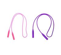 QLoztyse 2 Pieces Silicone Spectacles Strap Sunglasses Lanyard Holder Eyeglasses Cord Eyewear Band Cord Strap with Strong and Comfort Suitable for, Pink Color Violet