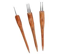 QLoztyse 3 Pieces Dreadlock Crochet Hook Set Hair Braiding Tool with Wooden Handle Metal Dread Locks Crochet for Maintenance Suitable for Pr, 0.5mm