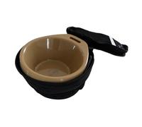 QLoztyse 4 Pieces Camping Bowls Cookware Stackable Dinnerware Organizer Utensils Set with Handle Made of PP Suitable for Gift Giving Outdoor Dining Hiking Picn, Khaki