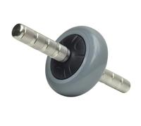 QLoztyse Abdominal Exercise Wheel Workout Roller Stainless Steel Body Enhanced Stability Rubber Outer Surface Smooth Bearing Structure Suitable for Indoor Exercise Gym Training, Grey, Dark Grey