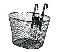 QLoztyse Bike Front Basket Front Handlebar Basket Sturdy Small Pet Dog Cat Carrier Hanging with Hooks for Beach Trips Shopping, Black