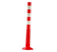 QLoztyse Bollard Post Reflective Flexible PU Parking Barrier Warning Traffic Sturdy Impact Resistant Suitable for Sensitive Area Hotel Roadway Pedestrian Zone, Red and White