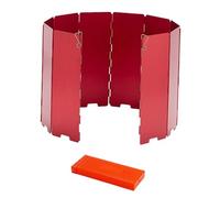 QLoztyse Camp Windscreen Wind Protector Folding with Carrying Bag 10 Plates Wind Shade Windshield for Hiking Cooker Picnic, Red