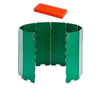 QLoztyse Camp Windscreen Wind Protector Folding with Carrying Bag 10 Plates Wind Shade Windshield for Hiking Cooker Picnic, Green