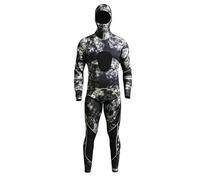 QLoztyse Diving Suit Neoprene Swimsuit Two-Piece Wetsuit Split Design Thermal Coverage Lightweight Easy Movement Material Suitable for Outdoor Water Sports Surfing, Camouflage Green, XXL