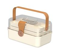 QLoztyse Emergency Storage Box for Travel and Outdoor Activities, Light Brown