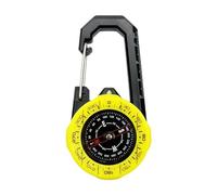 QLoztyse Hiking Compass Carabiner Compass Backpacking Gear Accessory Portable Compass Glow in The Dark Water Resistant Outdoor Compass Tool Lightweight Waterpr, Yellow