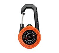 QLoztyse Hiking Compass Carabiner Compass Backpacking Gear Accessory Portable Compass Glow in The Dark Water Resistant Outdoor Compass Tool Lightweight Waterpr, Orange
