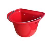 QLoztyse Horse Feeder Pan Large Capacity Feed Bucket Animal Feeding Bowl Sturdy PP Construction Easy to Clean with Hook Suitable for Livestock Pets Farm Use