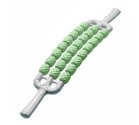 QLoztyse Massage Roller Stick Massager Deep Tissue Relief with Triple Row Spiky Coverage and Flexible Core Soft Rubber Suitable for Runners Pilates, Green
