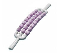 QLoztyse Massage Roller Stick Massager Deep Tissue Relief with Triple Row Spiky Coverage and Flexible Core Soft Rubber Suitable for Runners Pilates, Purple