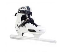 QLoztyse Men Ice Skate Shoes Speed Inline Skates Removable Inner Padding Strong Build Buckle System Suitable for Adult Rink Practice Skating, White, 30-33