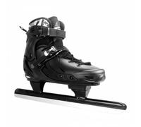 QLoztyse Men Ice Skate Shoes Speed Inline Skates Removable Inner Padding Strong Build Buckle System Suitable for Adult Rink Practice Skating, Black, 30-33