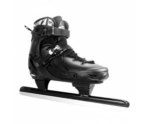 QLoztyse Men Ice Skate Shoes Speed Inline Skates Removable Inner Padding Strong Build Buckle System Suitable for Adult Rink Practice Skating, Black, 30-33