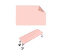 QLoztyse Nail Arm Rest PU Leather Manicure Hand Pillow Professional Nail Rest Cushion Table Desk Station Foldable Pad Waterproof with Stand Suitable for Salon, Pink