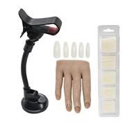 QLoztyse Nail Training Hand Mannequin Nail Art Practice Hand Silicone Fake Hand Bendable Display Model Suitable for Nail Salon Artists Jewelry Glove Watch