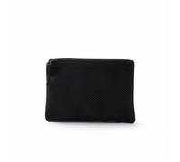 QLoztyse Polyester Storage Pouch Double Sided Mesh Structure Zip Pull Cord Organizer Textile Pouch for Gadgets Cosmetics Undergarments Suitable for Men Travel Storage, Black, M