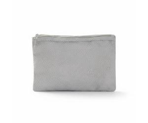QLoztyse Polyester Storage Pouch Double Sided Mesh Structure Zip Pull Cord Organizer Textile Pouch for Gadgets Cosmetics Undergarments Suitable for Men Travel Storage, Gray, L