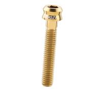 QLoztyse Stem Screw Bike M6 Titanium Alloy Stem Top Cap Screw Lightweight Road Headset Top Cap Bolt Compact Headset Cap Bolt Accessory Portable, Gold M6x35mm