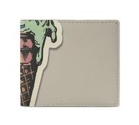 QLPTM Beige Ice Cream Cone Leather Wallets for Women Men Slim Purse Card Holder Credit Card Wallet Small Bifold Wallet, Beige Ice Cream Cone, One Size, Casual