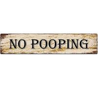 QLQKHJH No Pooping Sign Vintage Metal Sign Retro Metal Plaque Bar Pub Poster Wall Art Decor Tin Sign 4x16 Inches