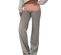 QLQLWDD Women Fold Over Leggings Yoga Pants Y2k Low Rise Stretchy Lounge Sweatpants Workout Athletic Vintage Bottoms (A Gray, XL)