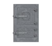 QLS Cast Iron Double Stove Door 44.5x29 cm | Robust cast iron double door for wood-burning stoves and baking ovens. Dimensions: 44.5 × 29 cm for versatile oven projects