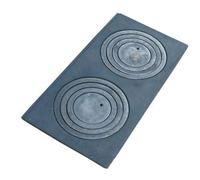 QLS Cast Iron Stove Plate 62x32 cm with Rings