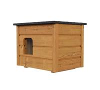 Cat House Outdoor Hut GREY Cave Winterproof Insulated Wood 56x47cm 8659