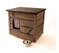 Cat House Outdoor Hut GREY Cave Winterproof Insulated Wood 56x47cm 8659