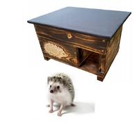QLS Hedgehog House Wooden 40x50x30 CM With Removable Top Weatherproof Mottled