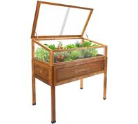 QLS Mini Wooden Greenhouse Vintage 110x55 Raised Bed Balcony Patio