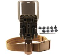 QLS Quick Locking System Kit, Drop Leg Holster Adapter 2.2" Mid Ride Belt Loop with Tactical Leg Strap & Drop Swivel Attachment. (Brown)