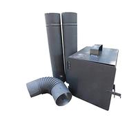QLS Smoker Kit with Firebox & 100 mm Pipes Steel | With firebox, 2 pipes, and a 90° pipe elbow, suitable for smokers made of wood, metal, brick, or barrels