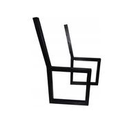 QLS Steel Bench Legs Frame Garden Bench Feet Black 2-Piece