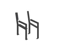 QLS Steel Bench Legs Frame Garden Bench Feet Black 2-Piece