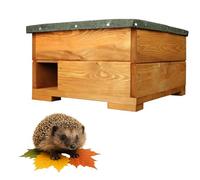 QLS Wooden Hedgehog House 45x45 cm with Removable Roof | Impregnated construction with 2 cm thick boards. Height 27 cm and 11 × 11 cm entrance for protected shelter