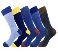 QLSCKVST Men's Cool Colorful Novelty Funny Business Combed Cotton Casual Dress Crew socks Multi-pack（Color 3）