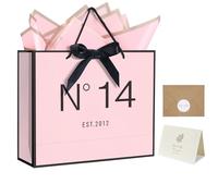 QLSKO 13" Birthday Gift Bag with Card Envelope Sticker Bow Ribbon and Tissue papers for Women Girls Design with Handles,13th-100th (EST.2012 14th, 13" W x 10.5" H x 4.3" D)
