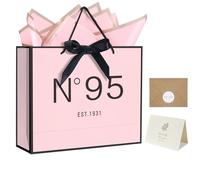 QLSKO 13" Birthday Gift Bag with Card Envelope Sticker Bow Ribbon and Tissue papers for Women Girls Design with Handles,13th-100th (EST.1931 95th, 13" W x 10.5" H x 4.3" D)