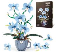 QLT 567PCS Blue Orchid Flowers Building Block Set, Artificial Flower Botanicals Kit for Adults, Compatible with Lego, DIY Home Decoration Kit, Flowers Home Decor Gift for Mother's Day, Valentine Day
