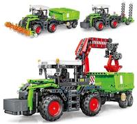 QLT City Construction 3 in 1 Tractor Harvester Building Block Kits, Compatible with Lego Truck Farm Construction Vehicles Set Toys for Adults and Boys Girls 8-12(1481 Pieces)
